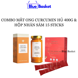 Combo Mật Ong Nghệ Curcumin 400G và Hộp Mật Ong Nhân Sâm Hàn Quốc Miele 15 Gói ( 15 x 15G ) Cao Cấp