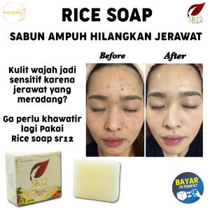 Sabun Herbal Rice Soap SR12 - Pembersih Wajah Sensitif dengan Aroma Alami & Niasinamida Bebas Minyak Travel Size 60gr