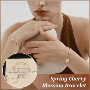 Jewelry Bracelets Spring Cherry Blossom Element Womens Jewelry Sparkling Little Diamonds Mature Women