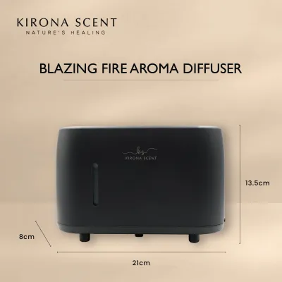 [KIRONA SCENT] Blazing Fire Aroma Diffuser 240ml | 7 LED Lights | Remote Control | Free 30ml Essential Oil | Aromatherapy Decor & Gifts