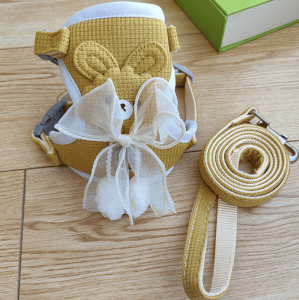 PC-500 สายจูงรัดอกสัตว์เลี้ยง หมา แมว ลายหมีน่ารัก มีหลายสี 2 ขนาด สายจูงสำหรับหมาแมวและกระต่าย พร้อมส่ง🌷