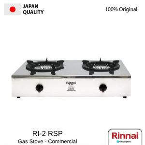 Rinnai Kompor Gas 2 Tungku Stainless Steel - RI2RSP - FREE ONGKIR Jabodetabek