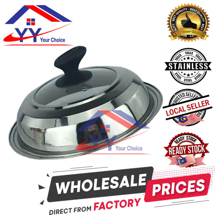 Stainless Steel Wok Cover/Wok Lid/Pan Cover/Lid/Glass Wok Cover/Penutup