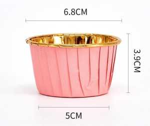 [BISA COD]  KERTAS CUPCAKE GOLD METALIC SIZE MEDIUM MUFFIN PAPER BAKING CUP CASE LIST ANTI LENGKET