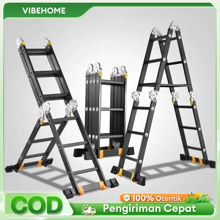 Tangga lipat aluminium Tangga lipat ukuran 5 meter Tangga lipat
