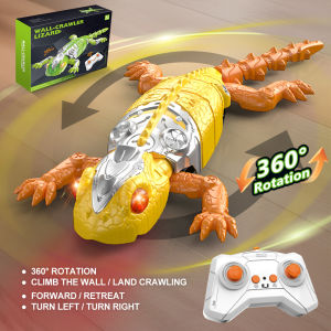 Glowing LED Wall Climbing Gecko – Remote Control Realistic Lizard Toy with Light-Up Eyes Sticky Feet Crawler Gift for Boys Girls