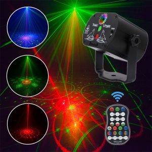 60 Patterns Mini USB Laser Stage Lighting DJ Disco Light Strobe Party Voice Control Projector Dance Floor Bar Car 镭射激光派对灯