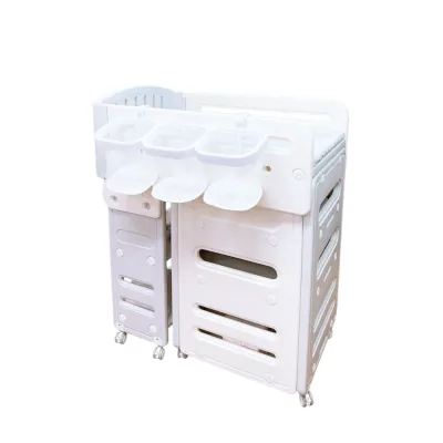RaaB Family™ Baby Diaper Changing Table Station with Latex Mattress and Spacious Storage