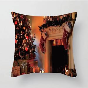 Christmas Printed Cushion Pillow Cover 45×45CM Living Room Decoration Home Santa Claus Sofa Christmas Pillow