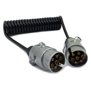 7 Pin Trailer Automobile Aluminium Alloy Plugs 12V with 1.5M Extension Cable Towing Electrics Connector Wiring