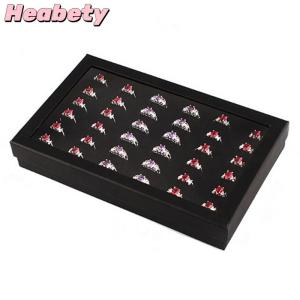 Heabety Earring Case Display 36 Slots Jewelry Organizer Tray Ring Box Storage Fashion