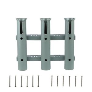 BAGUO Chống nước mặn Giá đỡ cần câu cá Nhựa bền Vật liệu ABS Ống đựng cần câu Phụ kiện thuyền Thiết kế ba ống Câu cá bằng thuyền