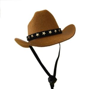 ER52858 British Style Pets Star Cowboy Hat Soft Non-woven Pet Sun Hats Pet Dog Hat Adjustable Cat Headwear For Dogs Puppy Cats