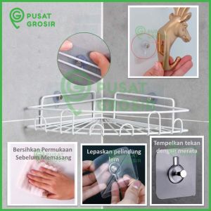 Gantungan hook paku tempel dinding Multifungsi Cantolan tempelan hanger tembok tanpa bor