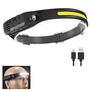 Senter Kepala Led Super Terang dengan Sensor Induksi / LED Headlamp Usb Rechargeable