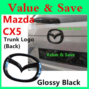 Mazda CX5 CX8 2017 - 2025 Carbon Fiber / Black Glossy Trim Front Grille Logo Cover Rear Trunk 3D Emblem Black Garnish CX-5 CX-8