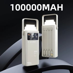 mah mah Large Capacity Super fast Charge Built in 4Cables Outdoor Portable With LED Light