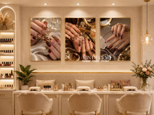 Tranh treo tường trang trí decor tiệm nail mẫu mới kèm đinh