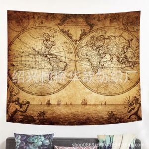 Ready stock sa local warehouseBest-selling world map series wall hanging for bedroom decoration background fabric tapestry
