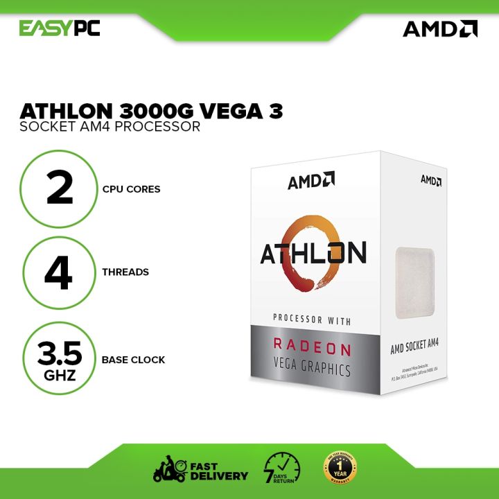 EasyPC AMD Athlon 3000G Vega 3 Socket Am4 Graphic Processor