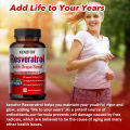 ผลิตภัณฑ์เสริมอาหาร Resveratrol ช่วยต่อต้านวัยของผิวหนังและหัวใจและสุขภาพหัวใจและหลอดเลือดสำหรับทั้งชายและหญิง. 