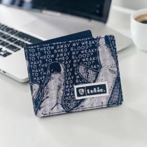 Lubie Dompet Lipat Pria Kanvas Poliester Two Hand