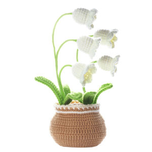 EmmAmy® DIY Crochet Flowers Kit with Yarn Knitting for Beginners With Video Tutorials Knit Tool Crochet Potted Plant Decoration