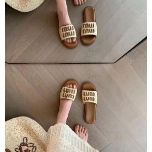 [Free Shipping] Retro Woven Linen Slip-On Sandals For Women 2025 Summer Vacation Flat Beach Sandals For Women Outdoor Wear