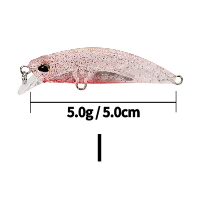 5g/5cm 5Pcs/Boxed ABS Trolling Fishing Lure Laser Artificial Bass Bait 3D Eyes Sinking Minnow Lure