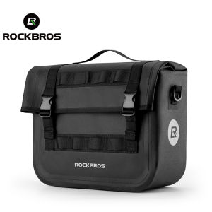 ROCKBROS Bicycle Trunk Bag 9-15L Large Capacity Durable Cycling Pannier Bag Adjustable Layered Storage Rear Luggage Carrier Bag Shoulder Bag