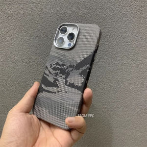 2026 New Magnetic Mountain Case for iPhone 17 16 15 Pro Max Magnets Hard PC Back Cover River Relief Carbon Protector Phone Shell