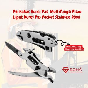 TK-16 Pisau Lipat Kunci Pas Perkakas Knife Wrench Plier Multifungsi Stainless Steel kunci pas Kunci Serbaguna