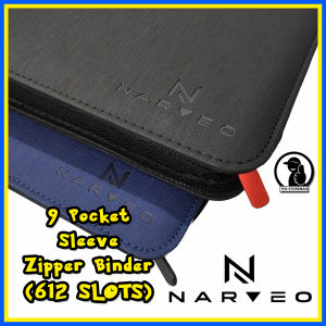 NARVEO 612 Slots TCG Zipper SLEEVE Binder 9 Pocket Trading Card Album Pokémon MTG Yugioh One Piece Card Holder