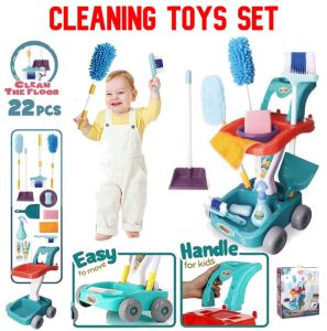 **Malaysia Seller** Kids Pretend toys Cleaning Toys Set Pretend Play Toys for Kids Girl Boy to Develop Habits education Toy wash