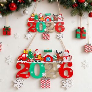 YERZ Dwarf Design Wooden Christmas Pendant Elk Hanging Style Christmas Door Decoration Xmas Pendants Santa Claus Door Hanging Ornaments For Home Door Xmas Tree Pendants