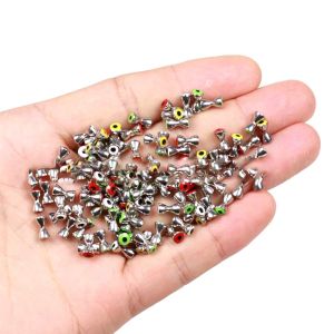 NEXTYOO 20pcs 3.2/4.0/4.8mm GÂN TỰ LÀM FLY Ràng Buộc Material FLY Ràng Buộc Hạt Brass Quả tạ Đôi Mắt To Móc Mắt