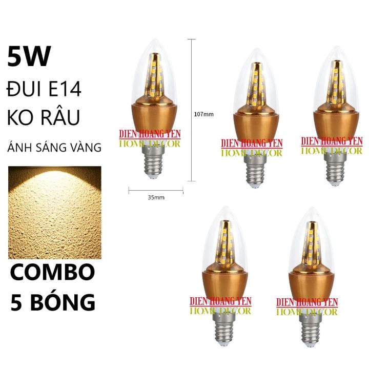 5 Bóng đèn Led nến 5w quả nhót đuôi E14 | Lazada Việt Nam