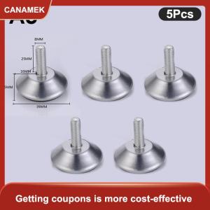 【CANAMEK】 5 chiếc chân đồ nội thất bằng thép Chân đế chống trượt chân tủ để bàn chân đế cân bằng điều chỉnh được vít M8 M10 15mm-27mm