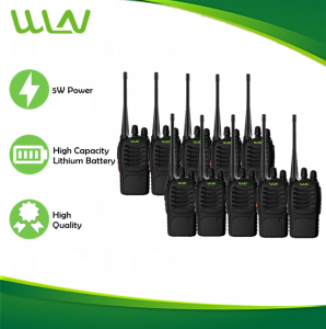 Wln 888Plus 5W UHF 400-470MHz 16 Channel Walkie Talkie Two Way Radio- SET OF 10