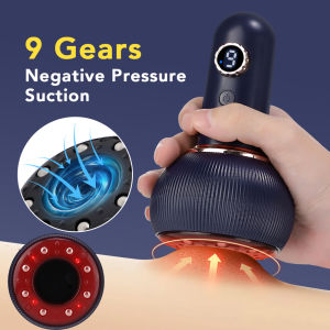 Electric Cupping Massager 9 Levels Scraping Bianstone Red Light Negative Pressure Heating GuaSha Suction Cupping Device