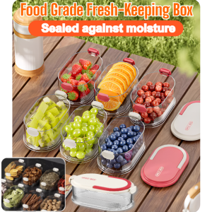 Food Grade Sealed Moisture-Proof Fresh-Keeping Box Refrigerator Meat Vegetable Fruit Transparent Sealed Storage Box