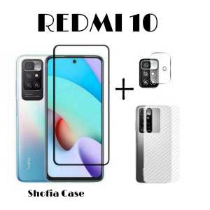 PROMO 3IN1 TEMPERED GLASS REDMI 10 ANTI GORES KACA FULL LAYAR