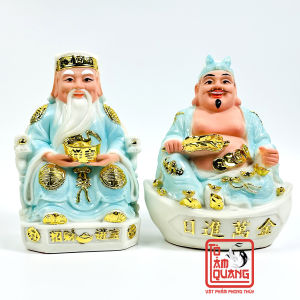 Cặp Thần Tài Thổ Địa Lộc Trời mệnh thủy đá cao cấp phong thủy để trang trí bàn thờ hút tài lộc may mắn TÔ TÂM QUANG