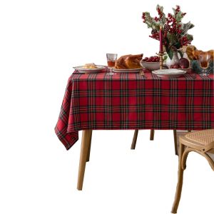 NCNC Khăn Trải Bàn Ăn Họa Tiết Kẻ Sọc Bông Tuyết Vuông Kiểm Tra Mềm Mại Cho Phòng Ăn Khăn Trải Bàn Giáng Sinh Khăn Trải Bàn Trang Trí Giáng Sinh