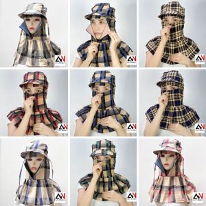 nón chống nắng khóa kéo giữa Không Co Giãn vòng đầu dưới 57cm [Tặng Vớ]