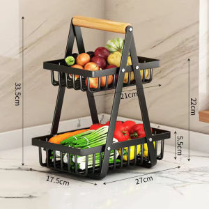 3-Tier Countertop Fruit Basket Portable Multi-Layer Kitchen Organizer for Fruits Bread Snacks Vegetables Space-Saving Storage Tray with Sturdy Stand Ideal Bread Snacks Storage Stand for Home Office Dorm