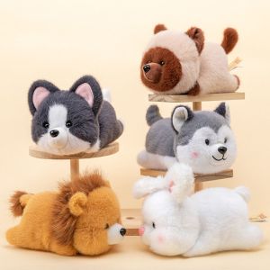 VERIDIAI Border Collie Raccoon Doll Clip Husky Little rabbit Deer Plush Doll Cartoon Sleeping Doll Fluffy Panda Plush Toy Party Supplies