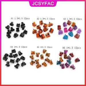 JCSYFAC 12 cái kẹp tóc nhỏ màu đen bằng nhựa kẹp càng cua