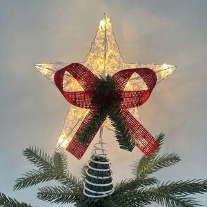FOUNDTWO Sáng Phụ kiện trang trí đỉnh cây thông Noel Có thể tái sử dụng. Đèn LED Đèn trang trí đỉnh cây thông Noel Dễ thương Thiết kế mũ Giáng sinh Đồ trang trí cây thông Noel Tiệc