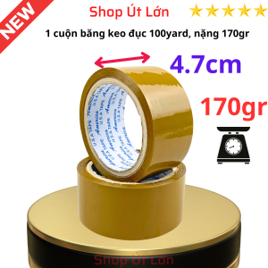 1 Cuộn băng keo đục 100yard nặng 170gram rộng 4.7cm lõi 5mm 1 cây có 6 cuộn nặng 1kg - Út Lớn